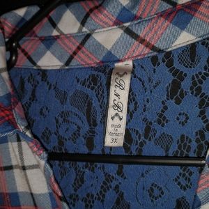 Women's thin red flannel shirt